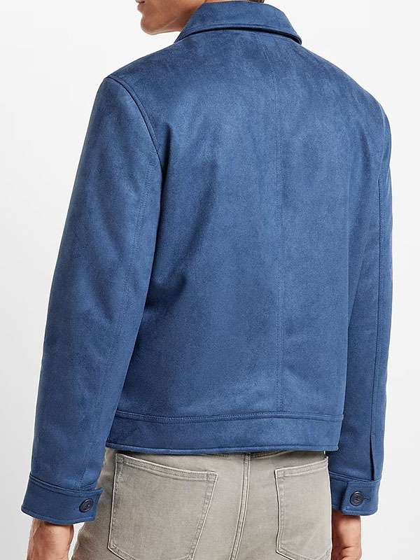 Men's Blue Suede Jacket - SEACAID OFFICIAL