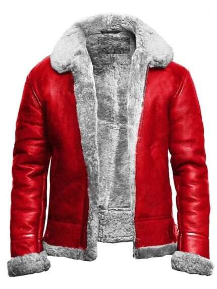 mens-santa red-shearling-leather-jacket